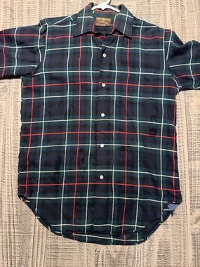 Viyella Navy Plaid Long-Sleeve Button-Down Shirt